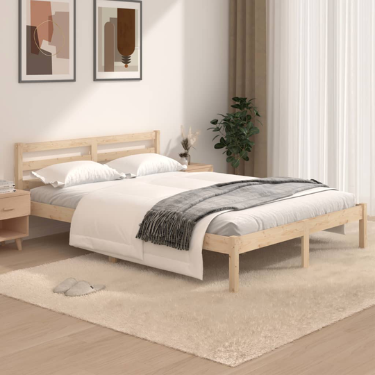 vidaXL Sängram massiv furu 120x190 cm 4FT