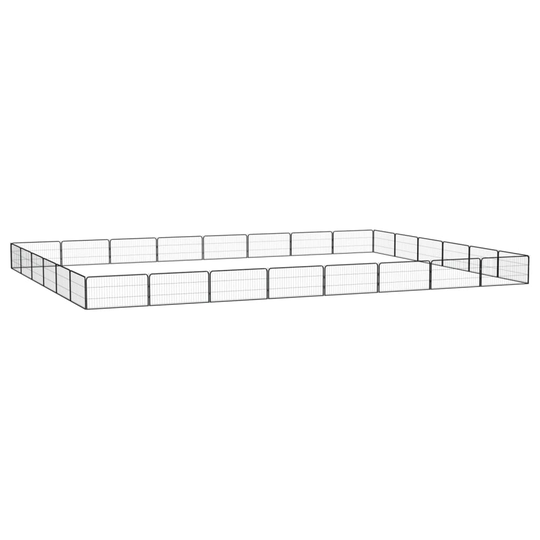 vidaXL Hundbur 28 paneler svart 100x50 cm pulverlackerat stål
