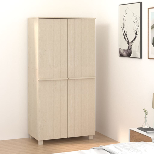 vidaXL Garderob honungsbrun 89x50x180 cm massiv furu