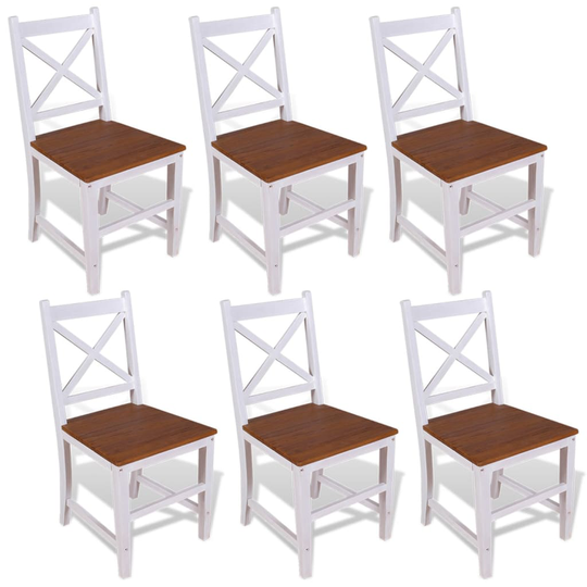vidaXL Matstolar 6 st massiv teak mahogny