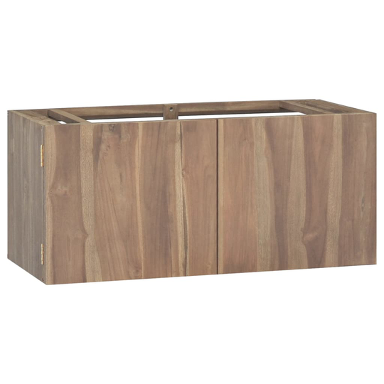 vidaXL Väggmonterat badrumsskåp 90x39x40 cm massiv teak