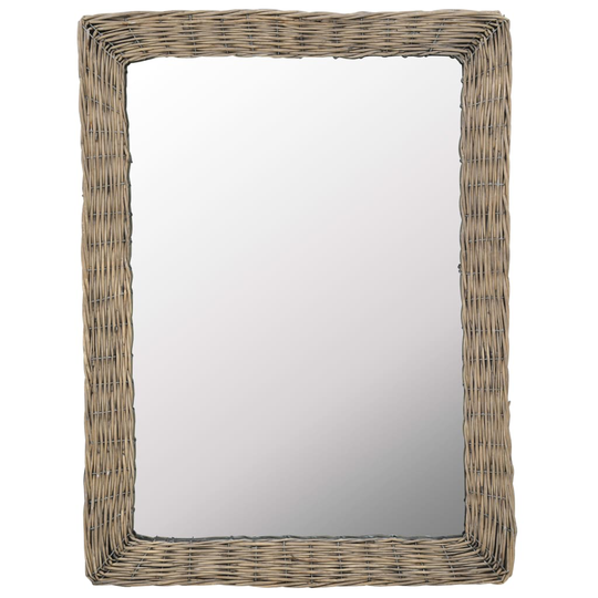 vidaXL Spegel i korgmaterial 60x80 cm brun