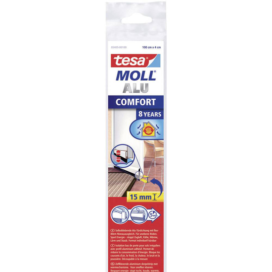 tesa COMFORT 05405-00100-00 Dörrtätningsskena tesamoll® Vit (L x B) 1 m x 40 mm 1 st