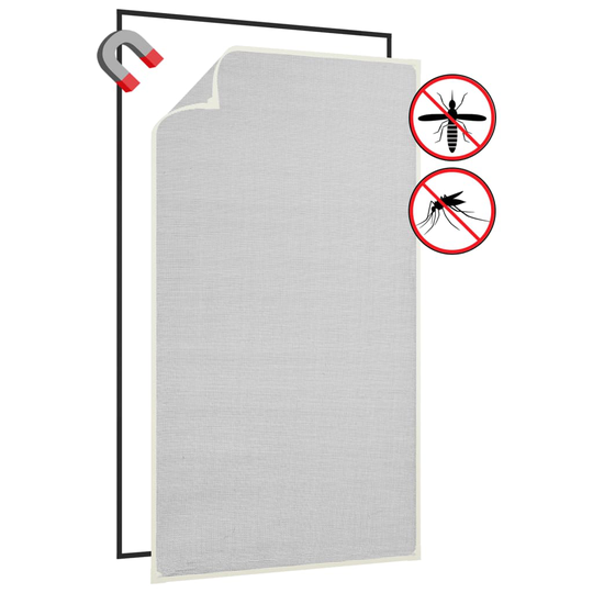 vidaXL Magnetiskt insektsnät för fönster vit 80x140 cm fiberglas