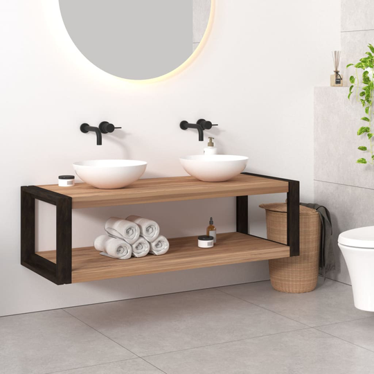 vidaXL Badrumsskåp 120x45x35 cm massiv teak