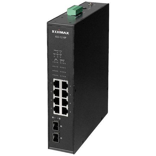 Industrial Ethernet Switch EDIMAX IGS-1210P Antal ethernet portar 8 LAN - Hastighet 10 GBit/s