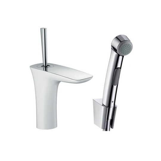 Tvättställsblandare Hansgrohe PuraVida med Bidette Vit/Krom