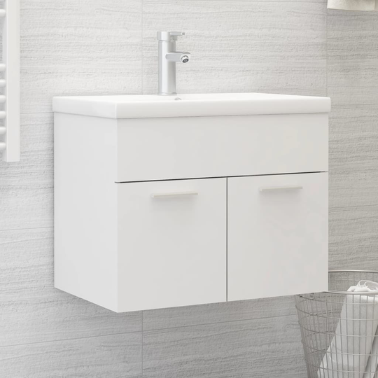 vidaXL Tvättställsskåp vit 60x38,5x46 cm spånskiva