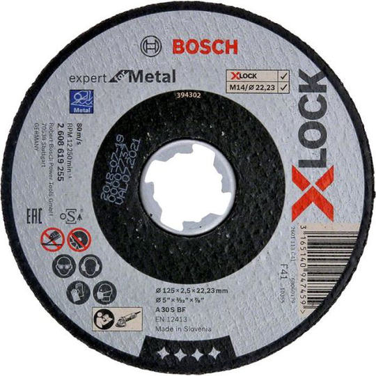 Bosch Expert for Metal Kapskiva med X-LOCK, rak sågning 125 × 2,5 × 22,23 mm