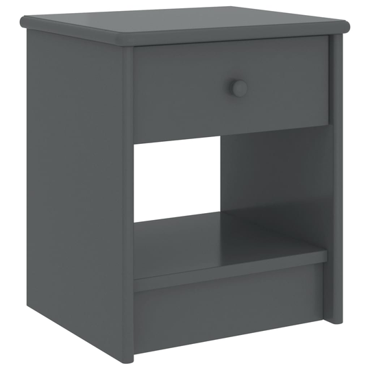 vidaXL Sängbord mörkgrå 35x30x40 cm massiv furu