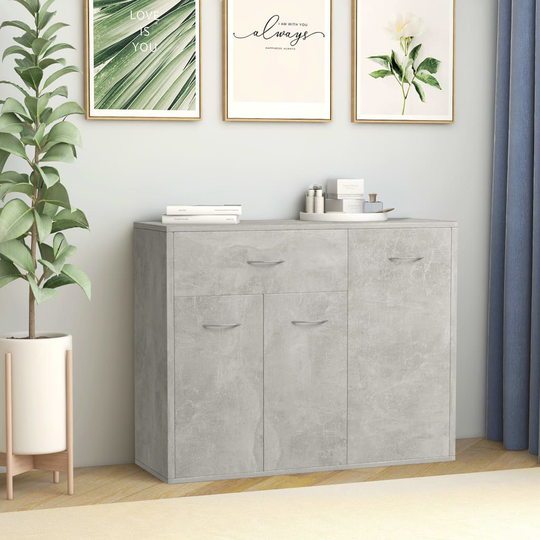 vidaXL Byrå betonggrå 88x30x70 cm konstruerat trä