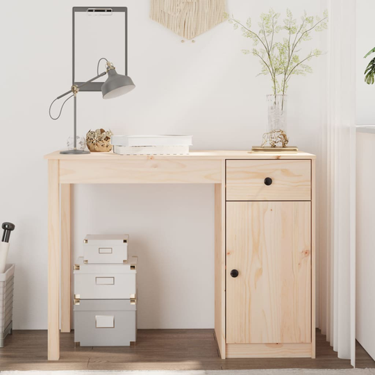 vidaXL Skrivbord 100x50x75 cm massiv furu