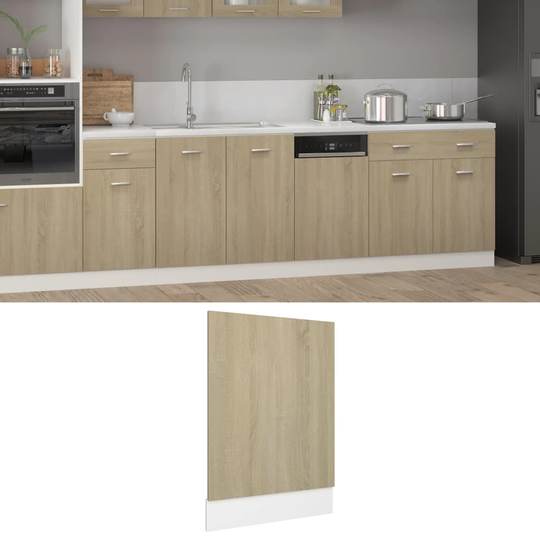 vidaXL Front för diskmaskin sonoma-ek 45x3x67 cm spånskiva