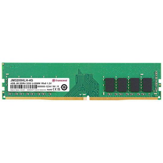 Transcend JM3200HLH-4G Internminne Desktop Modul 4 GB 1 x 4 GB DDR4 3200 MHz CL22