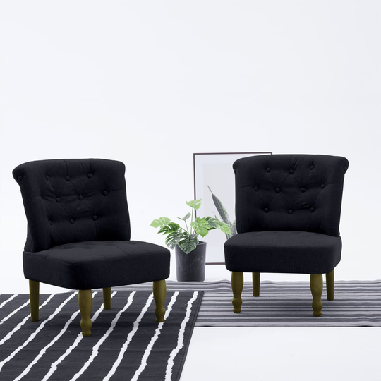 vidaXL Emmafåtöljer 2 st svart tyg