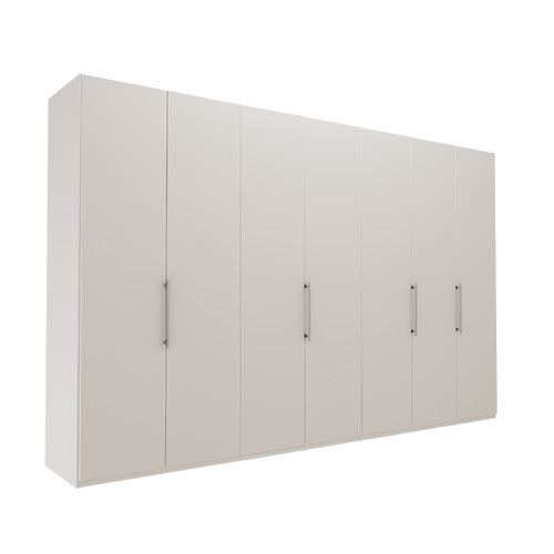 Garderob Atlanta - Vit 350 cm, 236 cm, Utan kornisch / ram