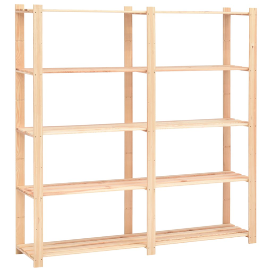 vidaXL Förvaringshylla 5 hyllplan 170x38x170 massiv furu 500 kg