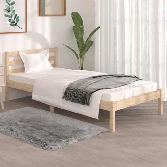 vidaXL Sängram massiv furu 90x190 cm 3FT