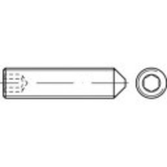 TOOLCRAFT TO-5370480 Gängstift M6 25 mm Rostfritt stål A4 25 st