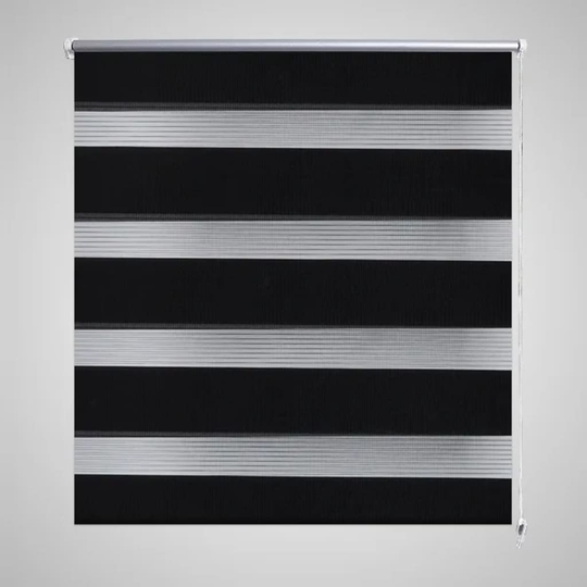 vidaXL Rullgardin randig svart 100 x 175 cm transparent