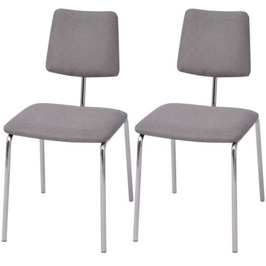 vidaXL Matstolar 2 st grått tyg
