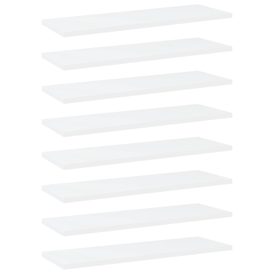 vidaXL vdaXL Hyllplan 8 st vit 60x20x1,5 cm spånskiva