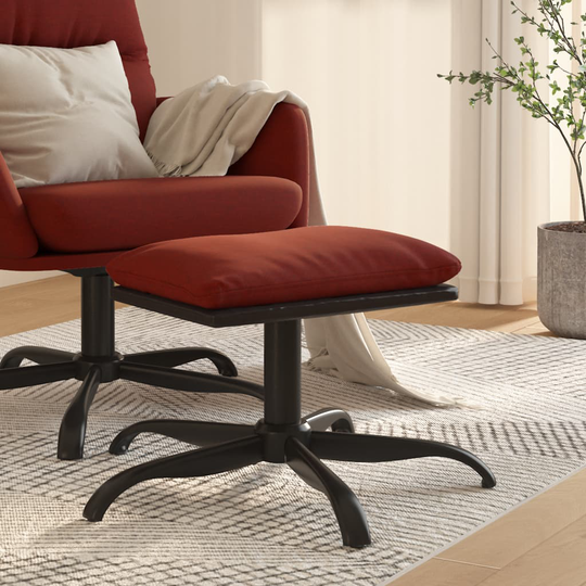 vidaXL Fotpall vinröd 60x60x39 cm tyg och konstläder