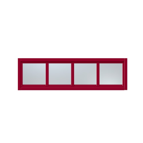 Överljus med spröjs Näs 12x3, Hallonröd, Frostat glas