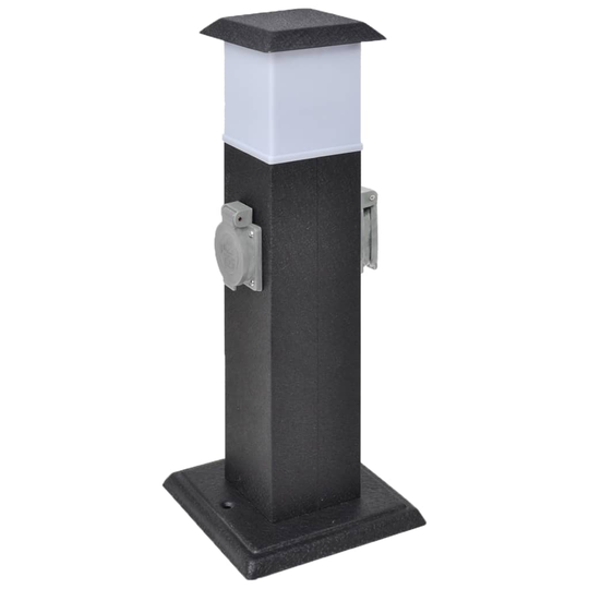 vidaXL Pelare med utomhusuttag och lampa