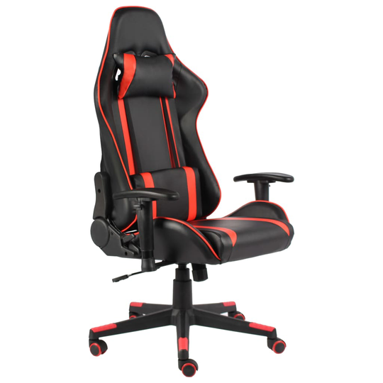 vidaXL Snurrbar gamingstol röd PVC