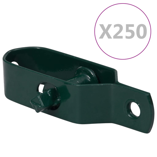 vidaXL Trådspännare 250 st 90 mm stål grön
