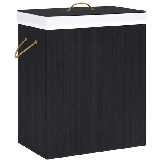 vidaXL Tvättkorg bambu svart 100 L
